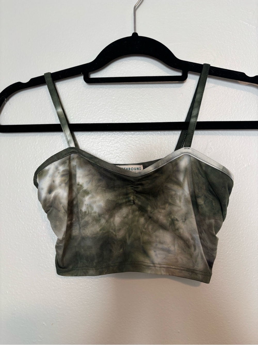EARTHBOUND Olive & Gray Tie-Dye Crop Brami
